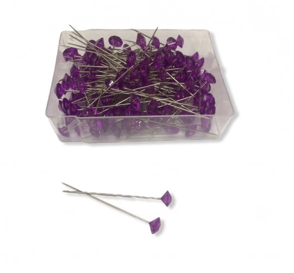 8.5MM PURPLE DIAMOND PINS, 2.0" L 144PCS - Click Image to Close