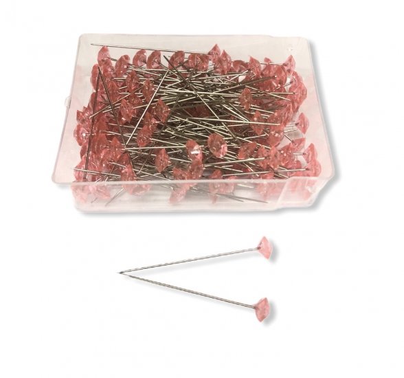 8.5MM LT. PINK DIAMOND PINS, 2.0" L 144PCS - Click Image to Close